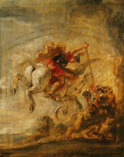 Bellerophon Riding Pegasus Fighting the Chimaera, 1635 av Peter Paul Rubens