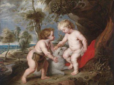 Kristus og døperen Johannes som barn av Peter Paul Rubens