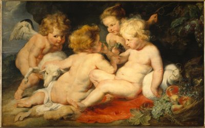 Lille Jesus med gutten Johannes og to engler av Peter Paul Rubens
