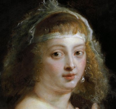 Detalj av Helene Fourment i en pelskappe av Peter Paul Rubens