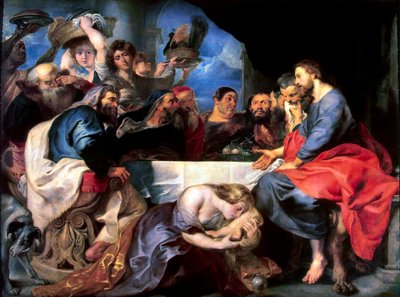 Fest i huset til fariseeren Simon, mellom 1618 og 1620. av Peter Paul Rubens
