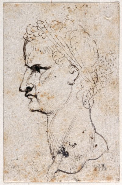 Gaius Caligula, fra ti tegninger av åtte av de første tolv Cæsarene, etter Giovanni da Cavinos medaljer (penn og blekk på papir) av Peter Paul Rubens