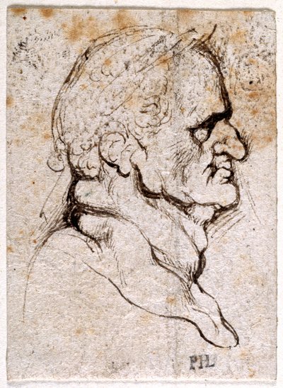 Galba, fra ti tegninger av åtte av de første tolv Cæsarene, etter Giovanni da Cavinos medaljer (penn og blekk på papir) av Peter Paul Rubens