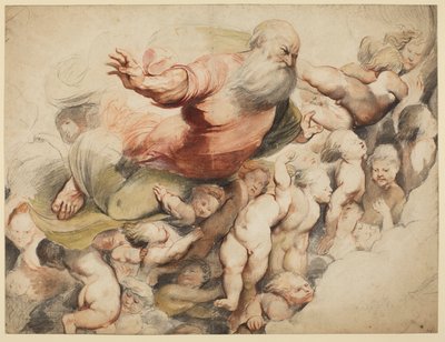 Gud Faderen støttet av engler, etter Pordenone, 1600-03 av Peter Paul Rubens