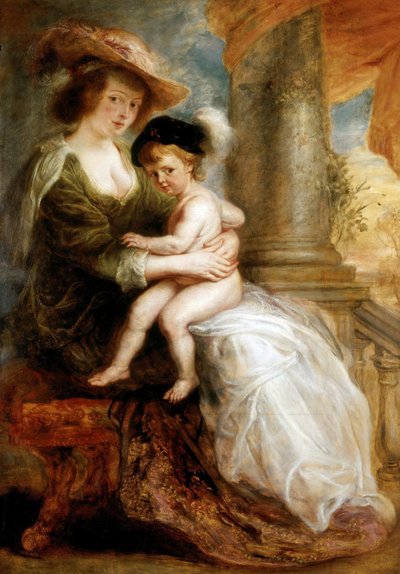 Hélène Fourment med sønnen Francis, 1635. av Peter Paul Rubens