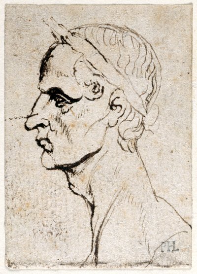 Julius Cæsar, fra ti tegninger av åtte av de første tolv Cæsarene, etter Giovanni da Cavinos medaljer (penn og blekk på papir) av Peter Paul Rubens