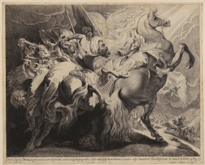 Sanherib, konge av det assyriske riket, faller av hesten av Peter Paul Rubens
