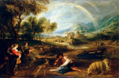 Landskap med en regnbue, tidlig på 1630-tallet. av Peter Paul Rubens