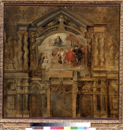 Apoteosen til spedbarnet Isabella av Spania (1566-1633) (The apoteosis of the infanta Isabella). Maleri av Peter Paul (Pierre-Paul) Rubens (eller Peter Paul eller Petrus Paulus) (1577-1640). Olje på tre, 69 x 70 cm av Peter Paul Rubens