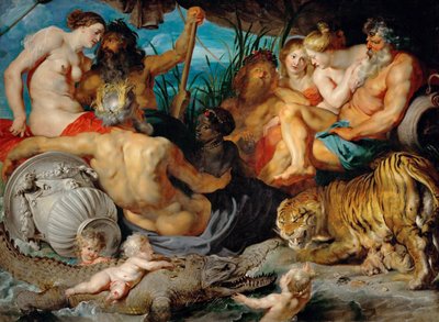 De fire elvene i paradiset (De fire kontinentene) – De fire elvene i paradiset (De fire kontinentene) – Pieter Paul Rubens (1577-1640). Olje på lerret, ca. 1615. Mål: 208x283 cm. Kunsthistorisk museum, Wien av Peter Paul Rubens