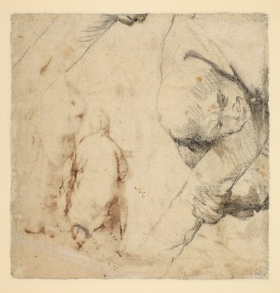 Mann som holder et korsskaft av Peter Paul Rubens