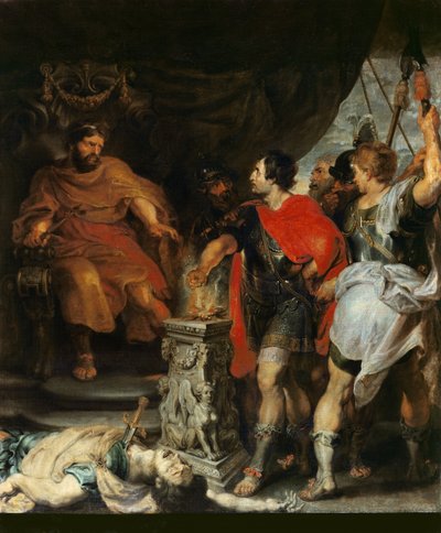 Mucius Scaevola før Lars Porsena, c.1618-20 av Peter Paul Rubens