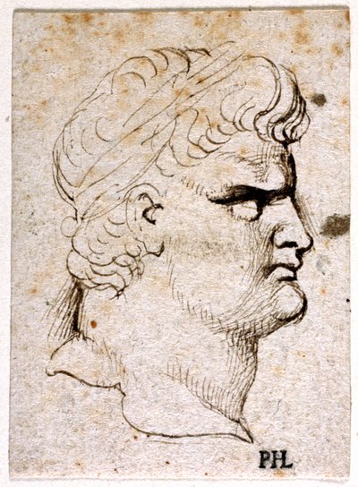 Nero, fra ti tegninger av åtte av de første tolv Cæsarene, etter Giovanni da Cavinos medaljer (penn og blekk på papir) av Peter Paul Rubens