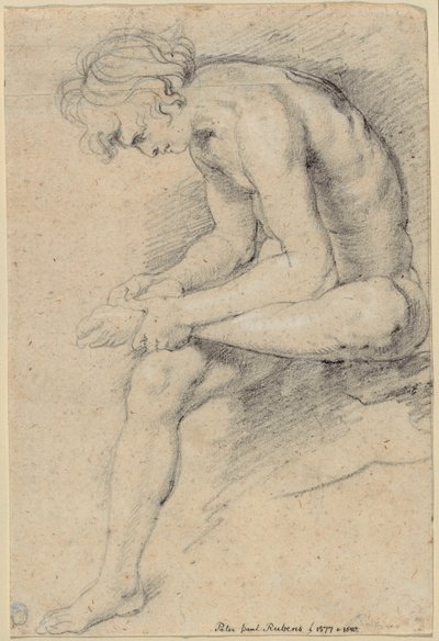 Naken ungdom i stillingen til Spinario av Peter Paul Rubens