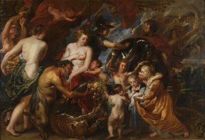 Fred og krig, Minerva beskytter fred fra Mars (olje på lerret av Peter Paul Rubens