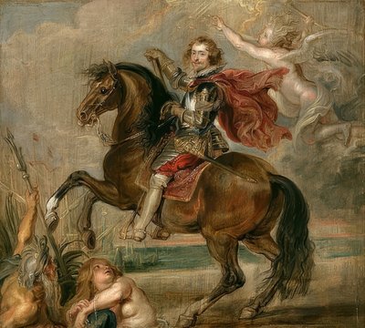 Portrett av hertugen av Buckingham på hesteryggen. 1625 av Peter Paul Rubens