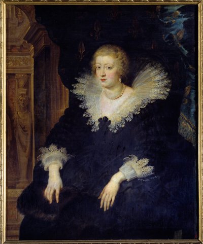 Portrett av Anne av Østerrike, dronning av Frankrike (1601-1666) Hustru av Louis XIII (1601-1643) Maleri av Peter Paul (Pierre-Paul) Rubens (eller Peter Paul eller Petrus Paulus) (1577-1640) (ec.flam ) 1625 søn. 1,29x1,06 m Madrid, Musee du Prado av Peter Paul Rubens