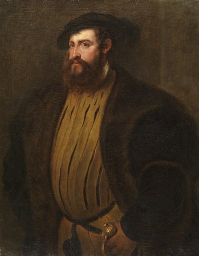Portrett av Hernan Cortez (?) (etter Titian) av Peter Paul Rubens