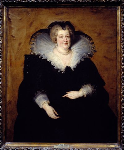 Portrett av Maria De Medici (Marie de Medicis) (1573-1642), dronning av Frankrike, kone til Henry IV. Maleri av Pierre Paul (Pierre-Paul) Rubens (eller Peter Paul eller Petrus Paulus) (1577-1640). 1622 Søn. 1,3x1,08 m Madrid, Musee du Prado av Peter Paul Rubens