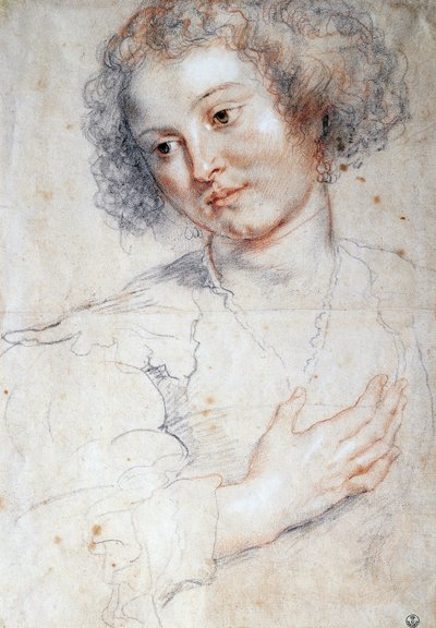 Portrett av en kvinne (Studie for et portrett av Saint Apollonia) (tegning av Peter Paul Rubens
