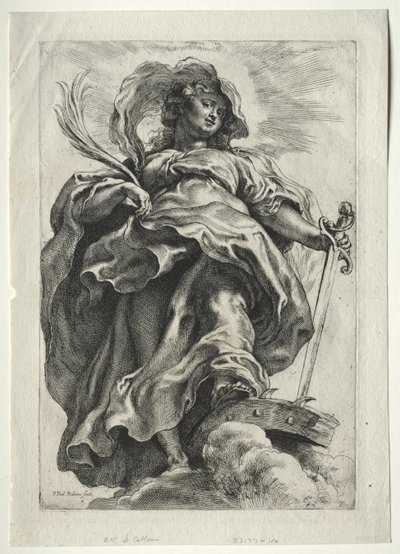 St. Catherine i skyene av Peter Paul Rubens