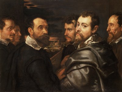 Selvportrett i en vennesirkel fra Mantua, ca 1604 av Peter Paul Rubens