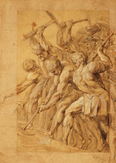Soldater ødelegger en bro, av Peter Paul Rubens