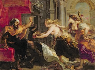 Tereus konfronterte med hodet til sønnen Itylus, 1637 av Peter Paul Rubens