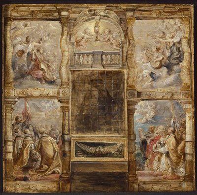 Eukaristiens tilbedelse, ca. 1626 av Peter Paul Rubens