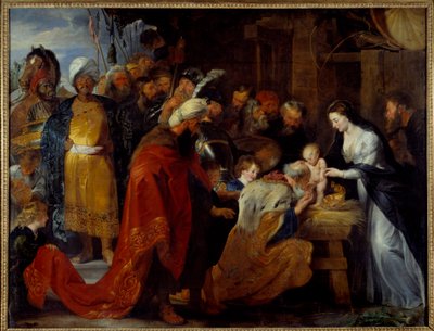 The Adoration of the Magi Maleri av Pierre Paul (Pierre-Paul) Rubens (eller Peter Paul eller Petrus Paulus) (1577-1640) 1617 Søn. 2,51x3,28 m Lyon, Musee des Beaux Arts av Peter Paul Rubens
