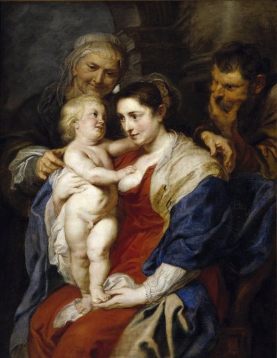 Den hellige familie med Saint Anne - Rubens, Pieter Paul (1577-1640) - 1626-1630 - Olje på lerret - 116x91 - Museo del Prado, Madrid av Peter Paul Rubens