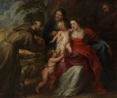 Den hellige familie med de hellige Frans og Anne og spedbarnet døperen Johannes, 1630-årene. av Peter Paul Rubens