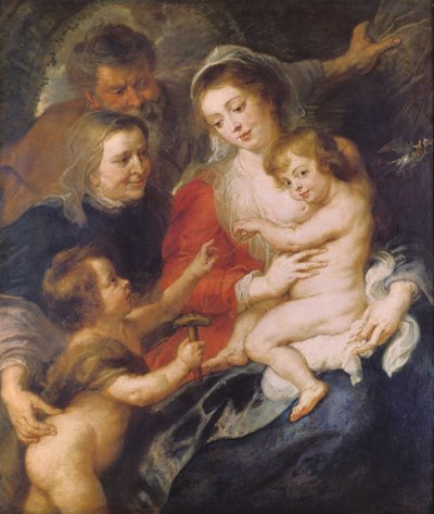 Den hellige familie med St. Elizabeth og spedbarnet St. Johannes døperen, ca. 1634 av Peter Paul Rubens