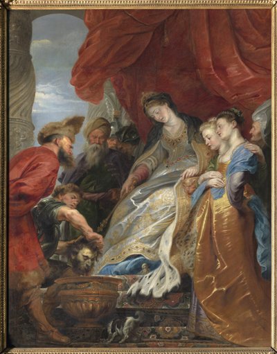 Dronningen av den skytiske Thomyris kaster hodet til Kyros den store i en vase fylt med blod for å hevne sin sønn av Peter Paul Rubens