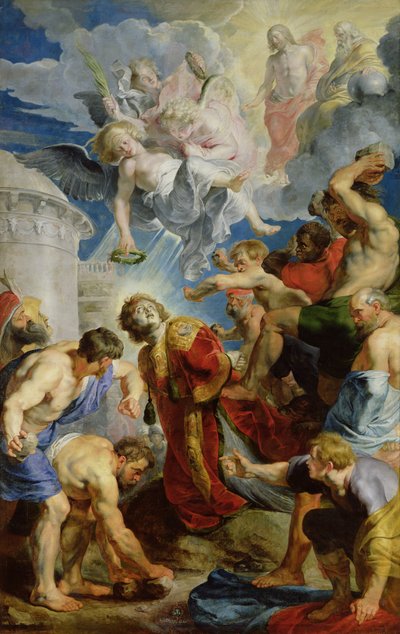 Steiningen av St. Stephen, fra Triptych of St. Stephen av Peter Paul Rubens