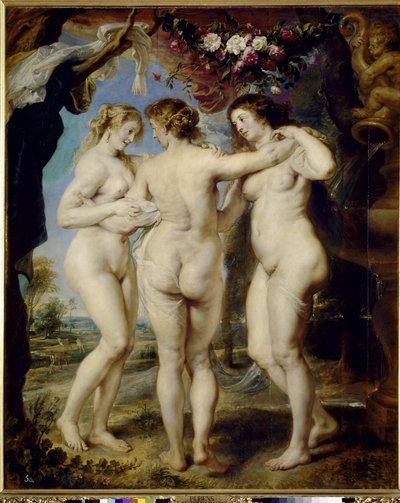 The Three Graces - olje på lerret av Peter Paul Rubens