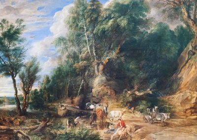 The Watering Place, ca. 1615-22 (olje på eik) av Peter Paul Rubens