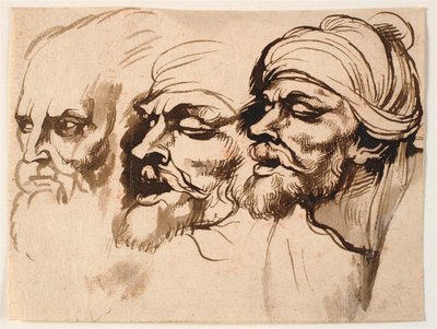 Tre mannlige hoder av Peter Paul Rubens