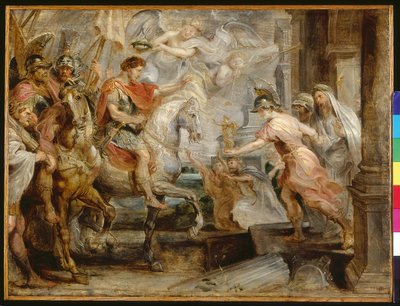 Triumferende inntog av Konstantin i Roma (olje på tre) av Peter Paul Rubens