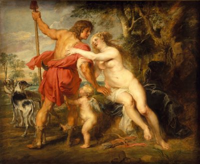 Venus og Adonis, ca. 1635 av Peter Paul Rubens