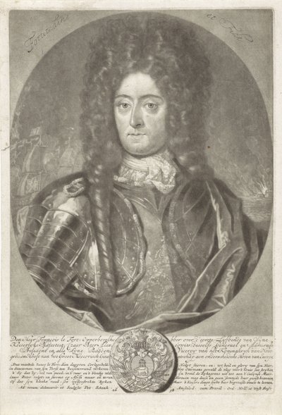 Portrett av generaladmiral Francois Lefort 1656-1699, 1698. av Peter Schenk
