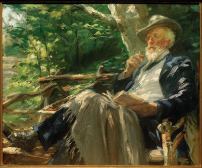 Portrett av poeten Holger Drachmann i Skagenskogen av Peder Severin Krøyer