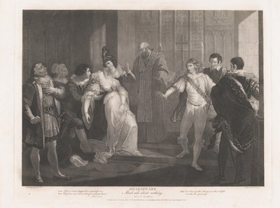 Hero Fainting in Church Shakespeare, Much Ado About Nothing..., først utgitt 1789, gjenutgitt 1852. av Peter Simon