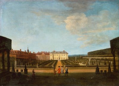 Utsikt over hagen og Main Parterre i Winchendon House av Peter Tillemans
