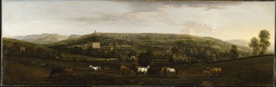 Utsikt over Chatsworth fra sør-vest (olje på lerret) av Peter Tillemans