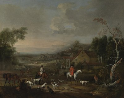 Pastor Jemmet Browne på et møte med revehunder, ca. 1730 (olje på lerret) av Peter Tillemans