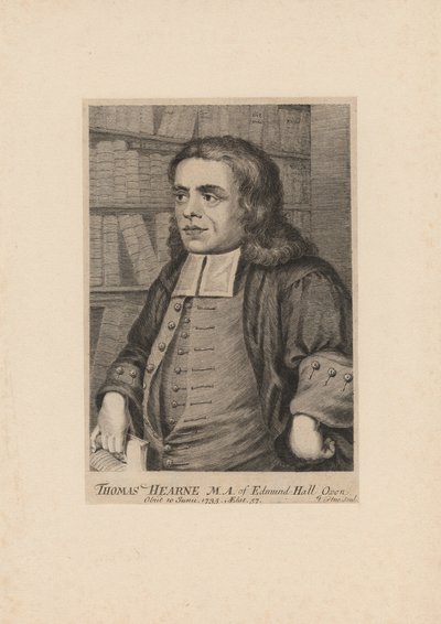 Thomas Hearne, gravert av George Vertue (1683-1756), ca. 1735 av Peter Tillemans