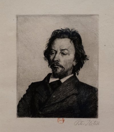 Portrett av Vilhelm Hammershoi, ca. 1899 (radering) av Peter Vilhelm Ilsted