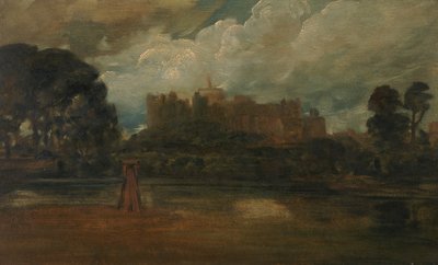 Windsor Castle (olje på kvernbrett) av Peter de (attr.) Wint