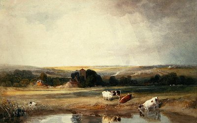 Marsworth Church, nær Tring (akvarell på papir) av Peter de Wint